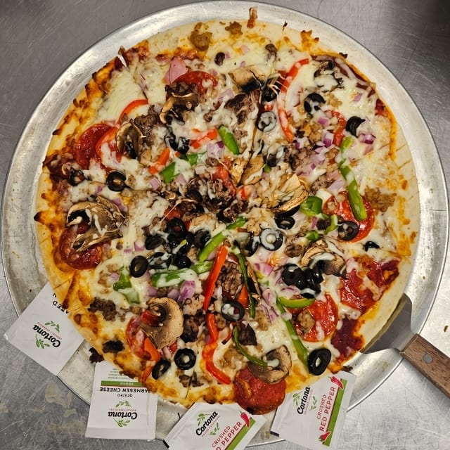 The Works Pizza.